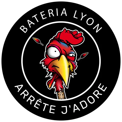 Logo de la batucada lyonnaise Arrête J’Adore, groupe de percussions brésiliennes fondé en 2011.
